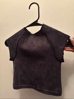 Zenana Outfitters Ribbed Tank Top in Charcoal Black